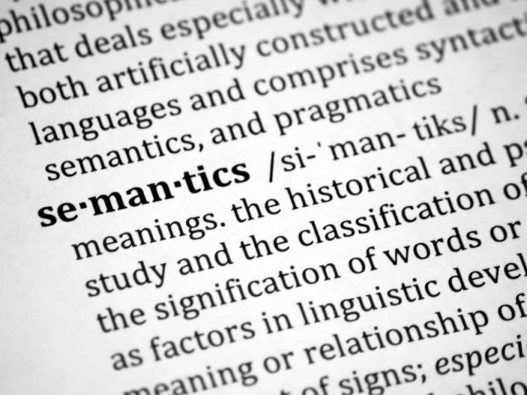 Semantics in Content Dictionary definition of semantics